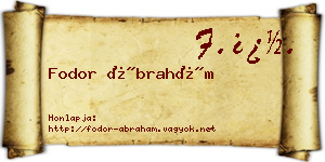 Fodor Ábrahám névjegykártya
