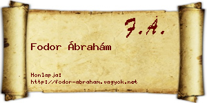 Fodor Ábrahám névjegykártya