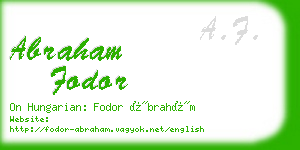 abraham fodor business card